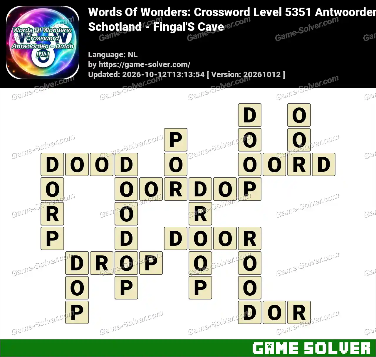 Words Of Wonders: Crossword Level 5351 Antwoorden – Schotland – Fingal’S Cave